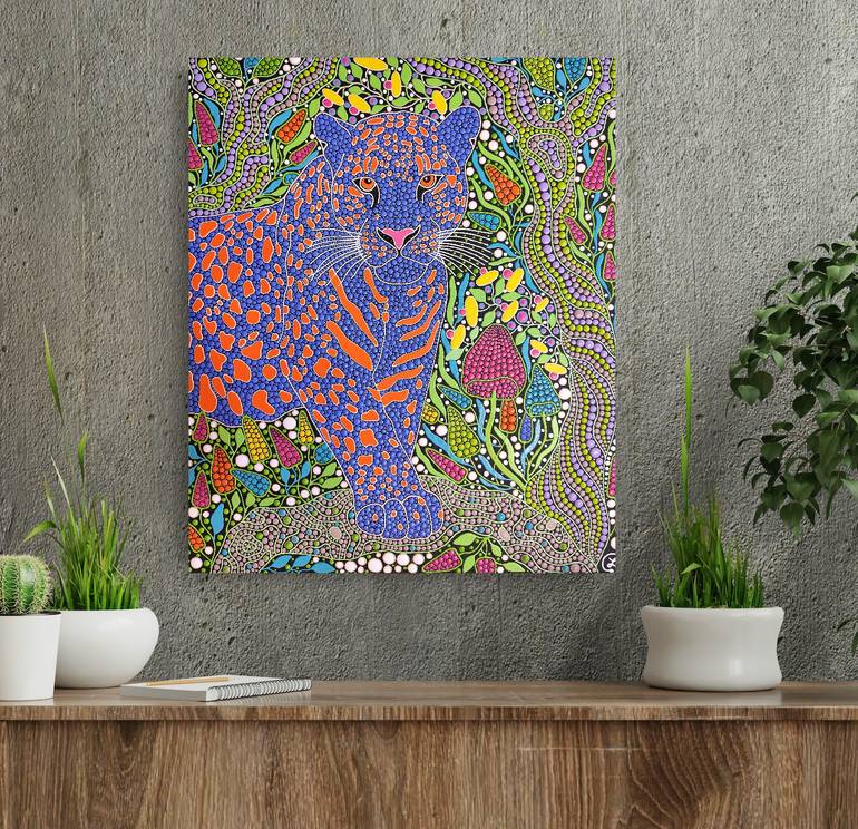 Original Abstract Expressionism Animal Painting by Oxana Lazari