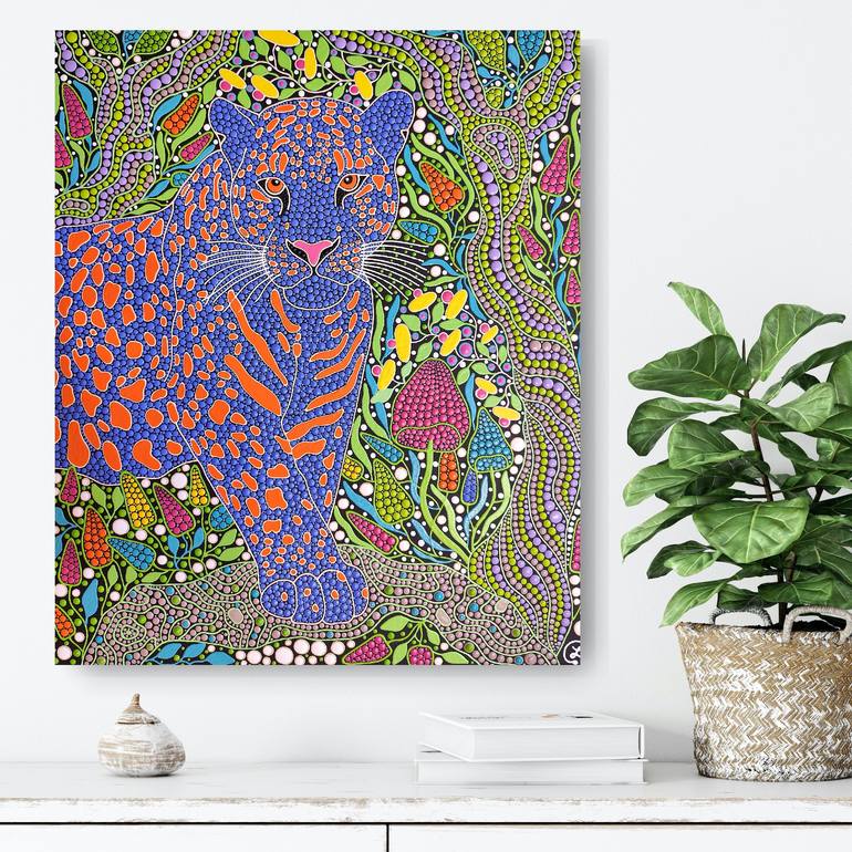 Original Abstract Expressionism Animal Painting by Oxana Lazari