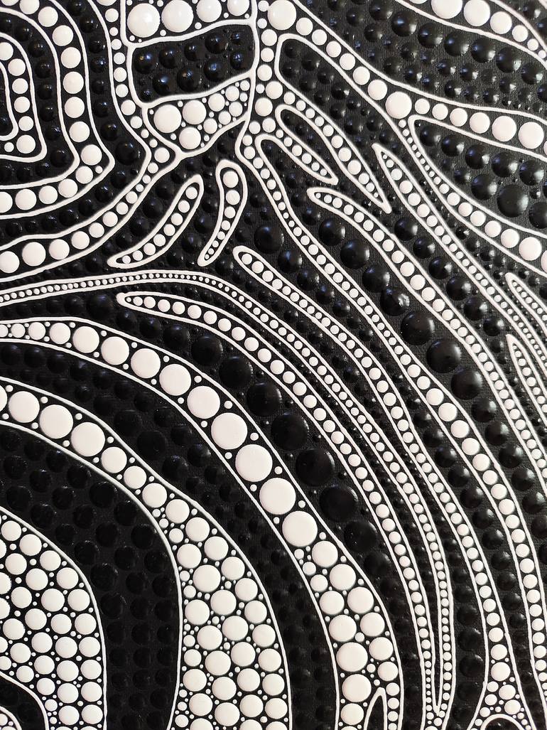 Original Black & White Abstract Painting by Oxana Lazari