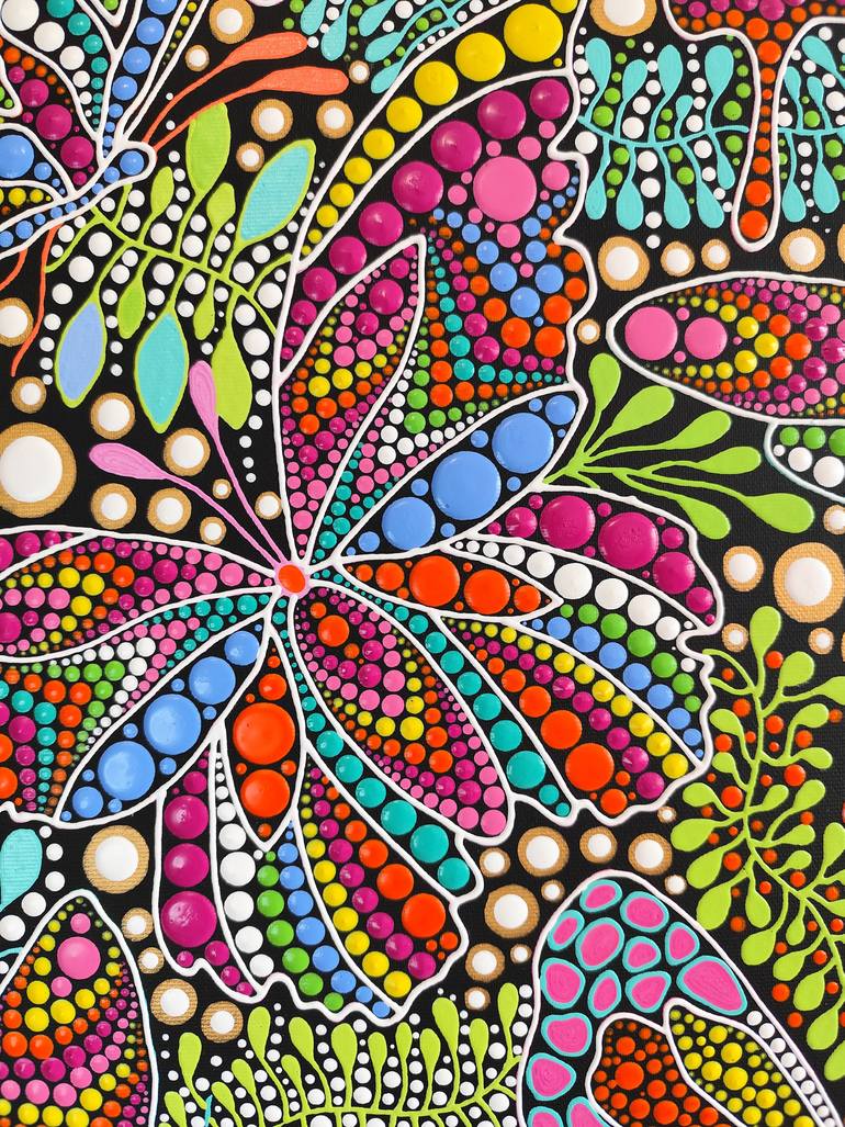 Original Abstract Botanic Painting by Oxana Lazari