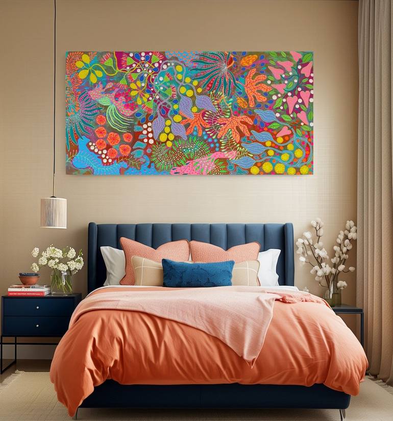 Original Abstract Floral Painting by Oxana Lazari