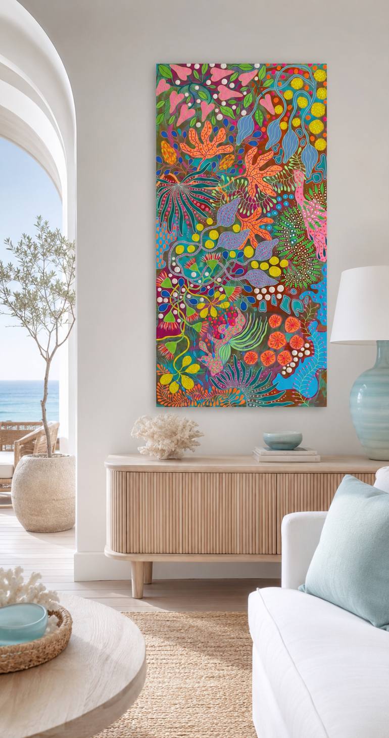 Original Abstract Floral Painting by Oxana Lazari