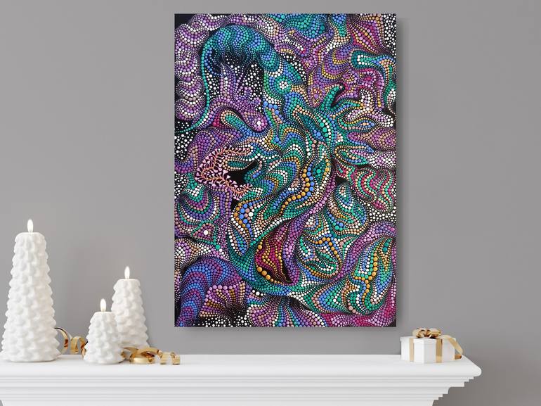 Original Abstract Expressionism Fantasy Painting by Oxana Lazari