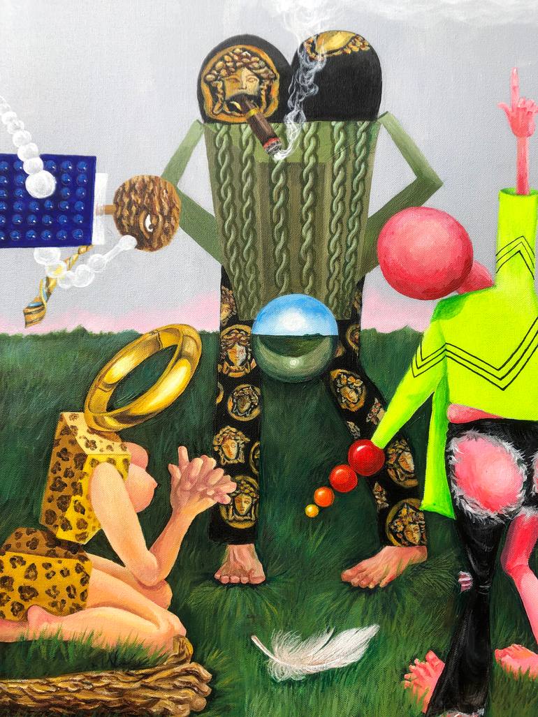 Original Fine Art Cartoon Painting by Wei Ma