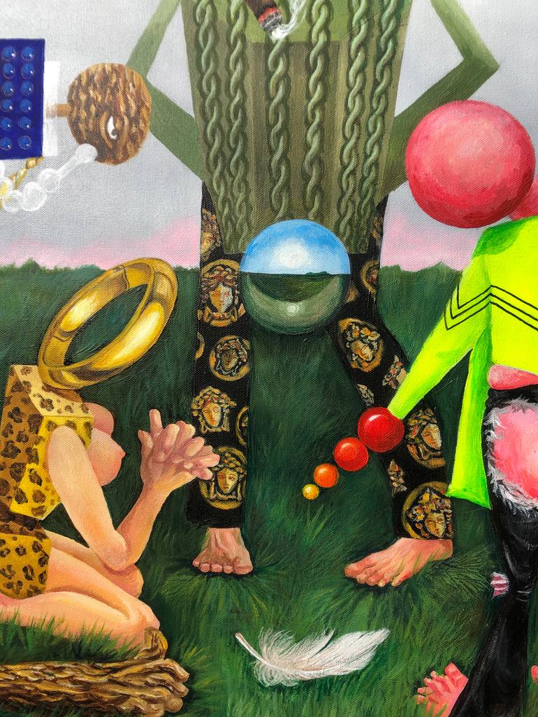 Original Fine Art Cartoon Painting by Wei Ma