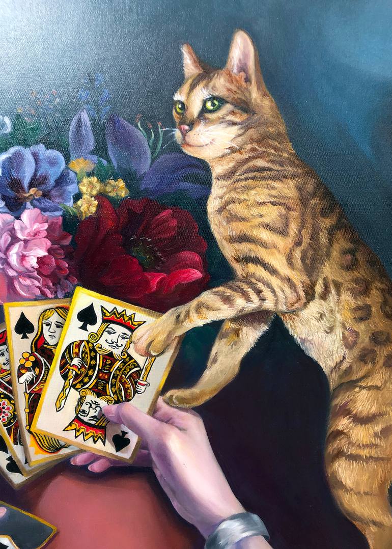 Original Conceptual Cats Painting by Wei Ma