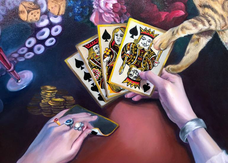 Original Conceptual Cats Painting by Wei Ma
