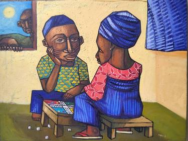 Original Cubism Family Paintings by Muyiwa Akinwolere