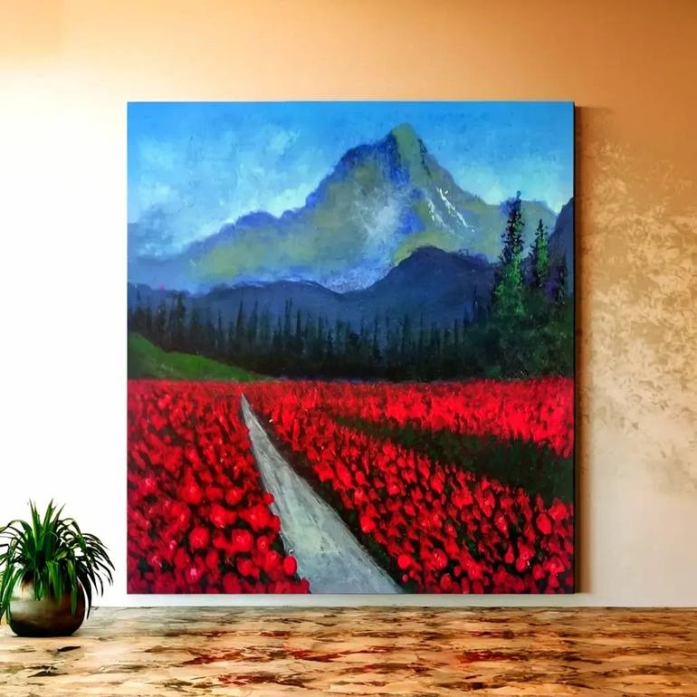 Original Photorealism Garden Painting by Augustyn Engty