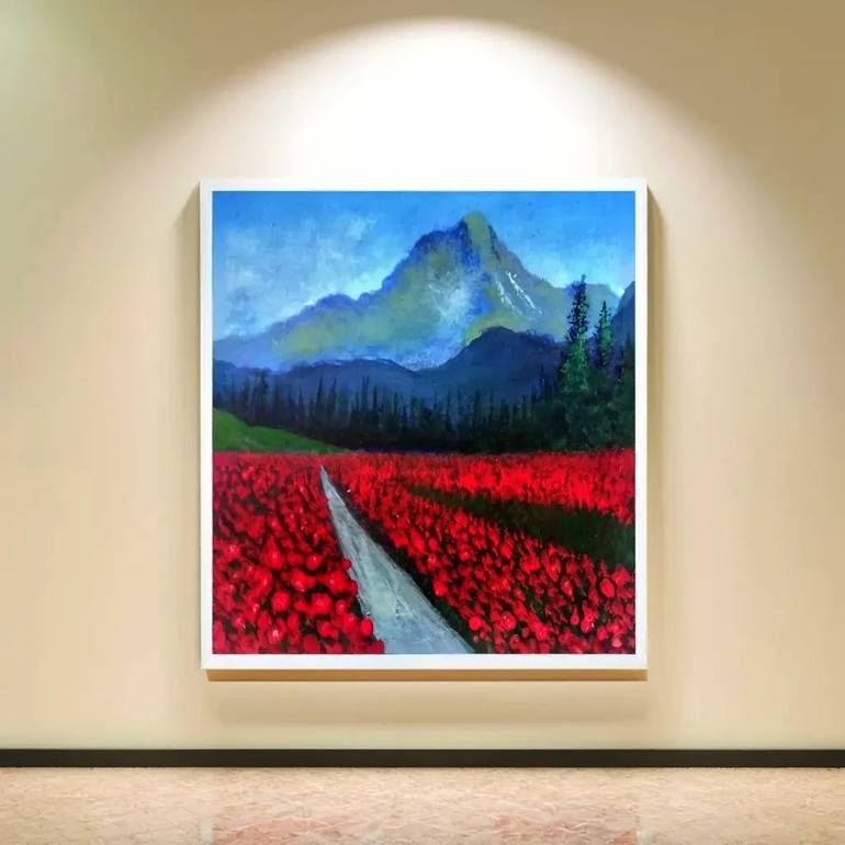 Original Photorealism Garden Painting by Augustyn Engty