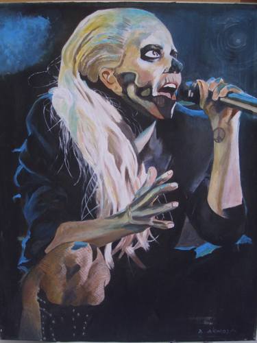 Acrylic On Canvas - Portrait Of Lady Gaga thumb