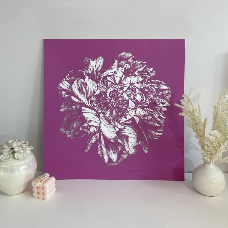 Original Floral Collage by Iryna Artus