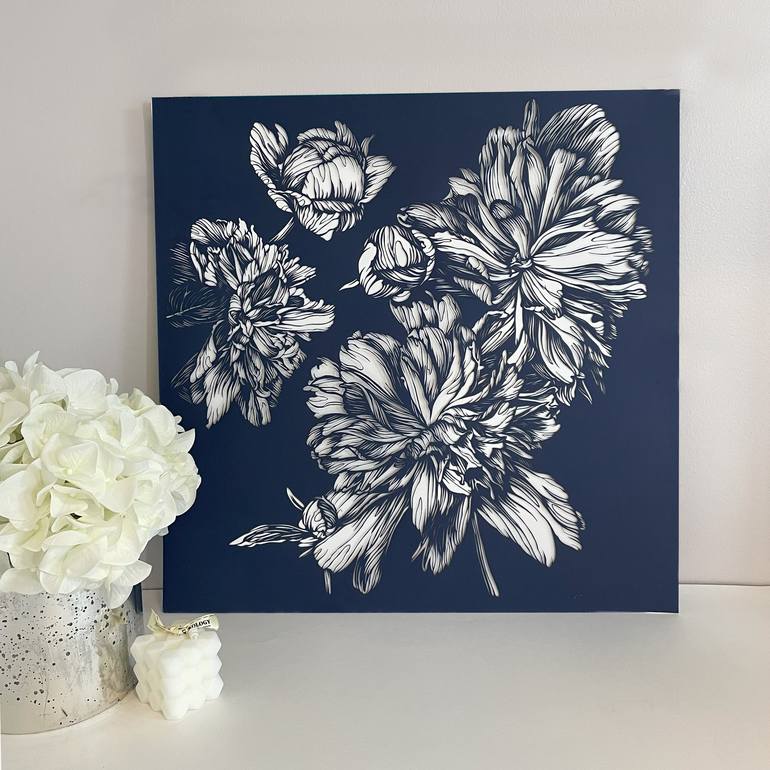 Original Floral Collage by Iryna Artus