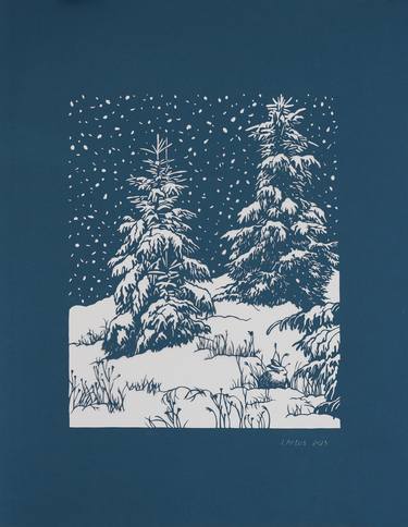 Winter, original hand cut artwork, paper cutting thumb