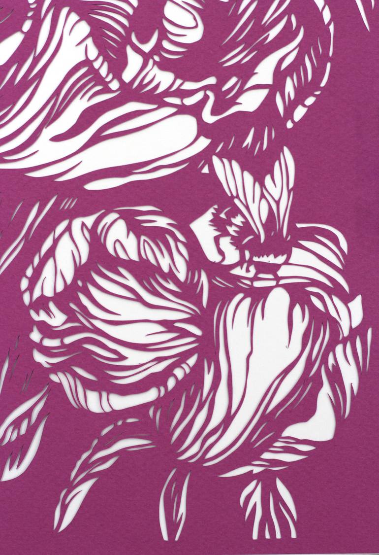 Original Illustration Floral Collage by Iryna Artus