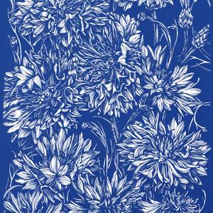 Paper Cutout: Blue Cornflowers