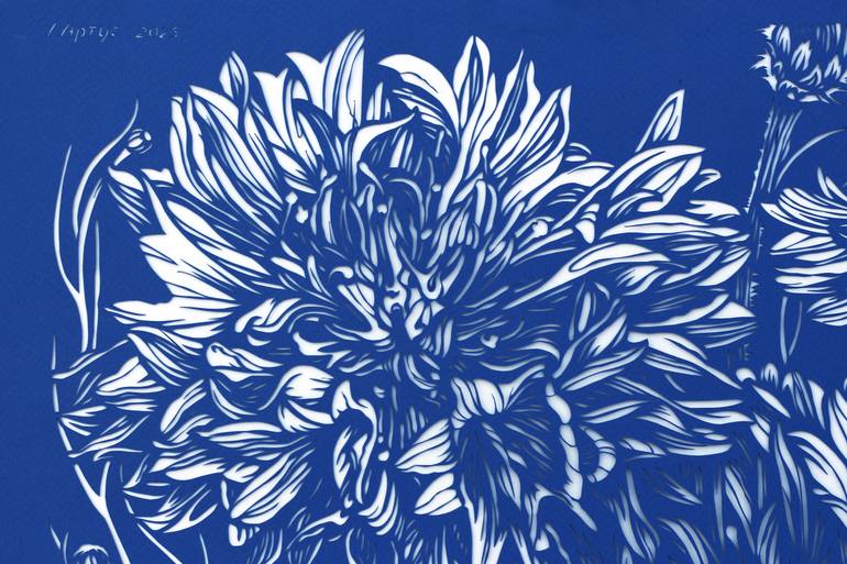 Original Contemporary Floral Collage by Iryna Artus