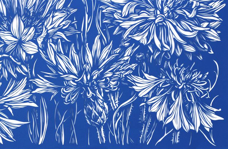 Original Contemporary Floral Collage by Iryna Artus