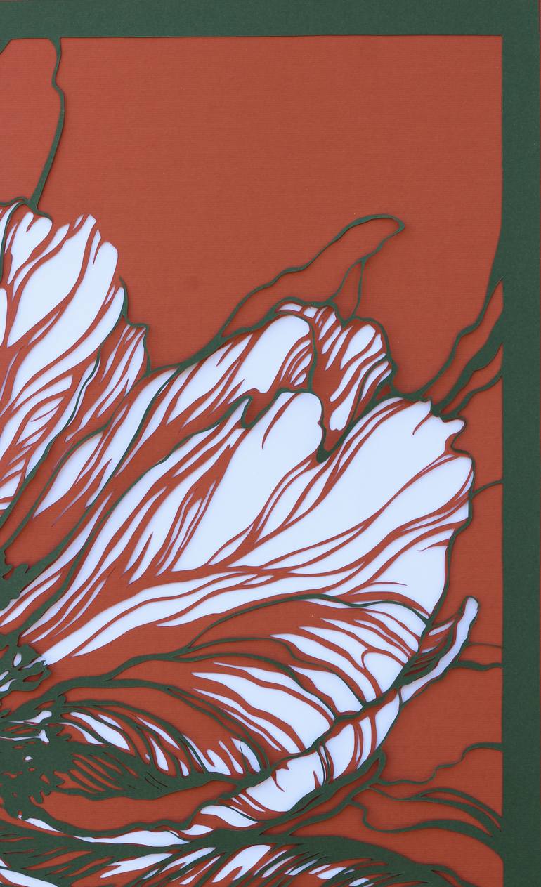 Original Contemporary Floral Collage by Iryna Artus