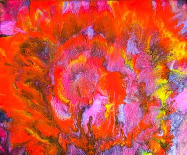 Original Abstract Floral Paintings by Linda Tourino