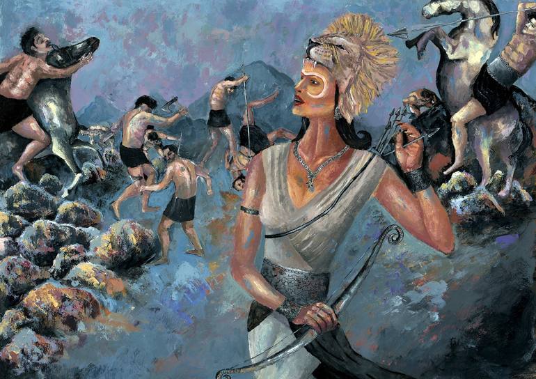 Original Fine Art Classical mythology Paintings by Sahar Khaleghi