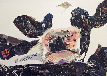 Original Expressionism Animal Collage by Bev Horsley