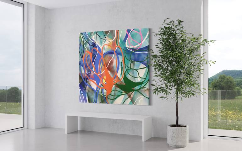 Original Abstract Expressionism Abstract Painting by Mercedes Elizalde Solis