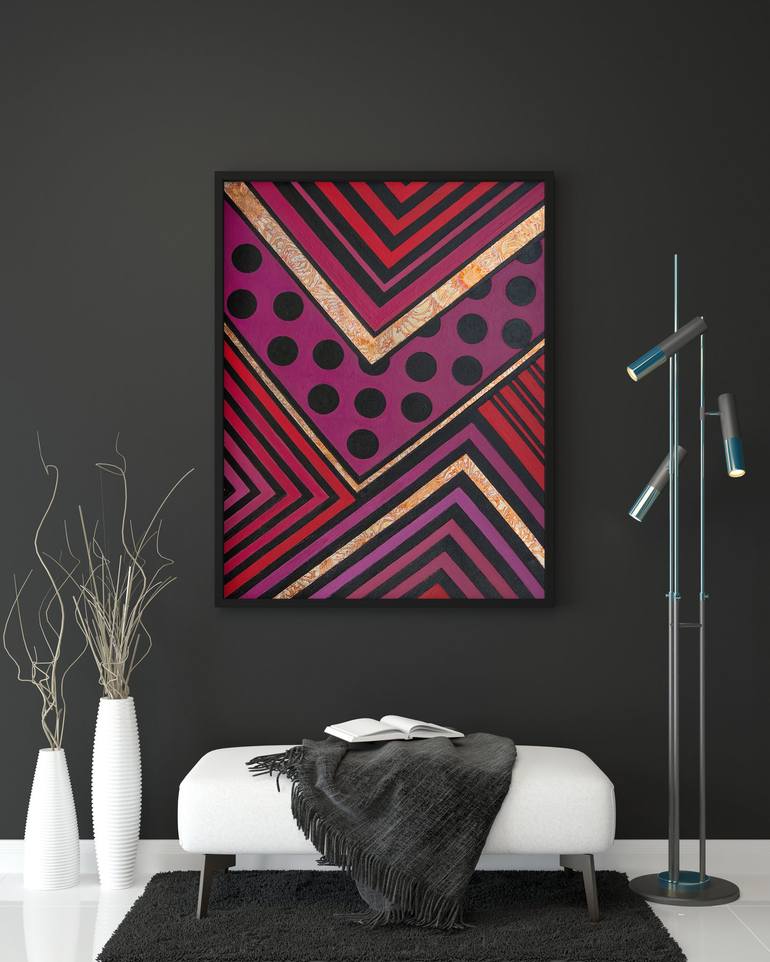 Original Abstract Geometric Painting by Svetlana Saratova