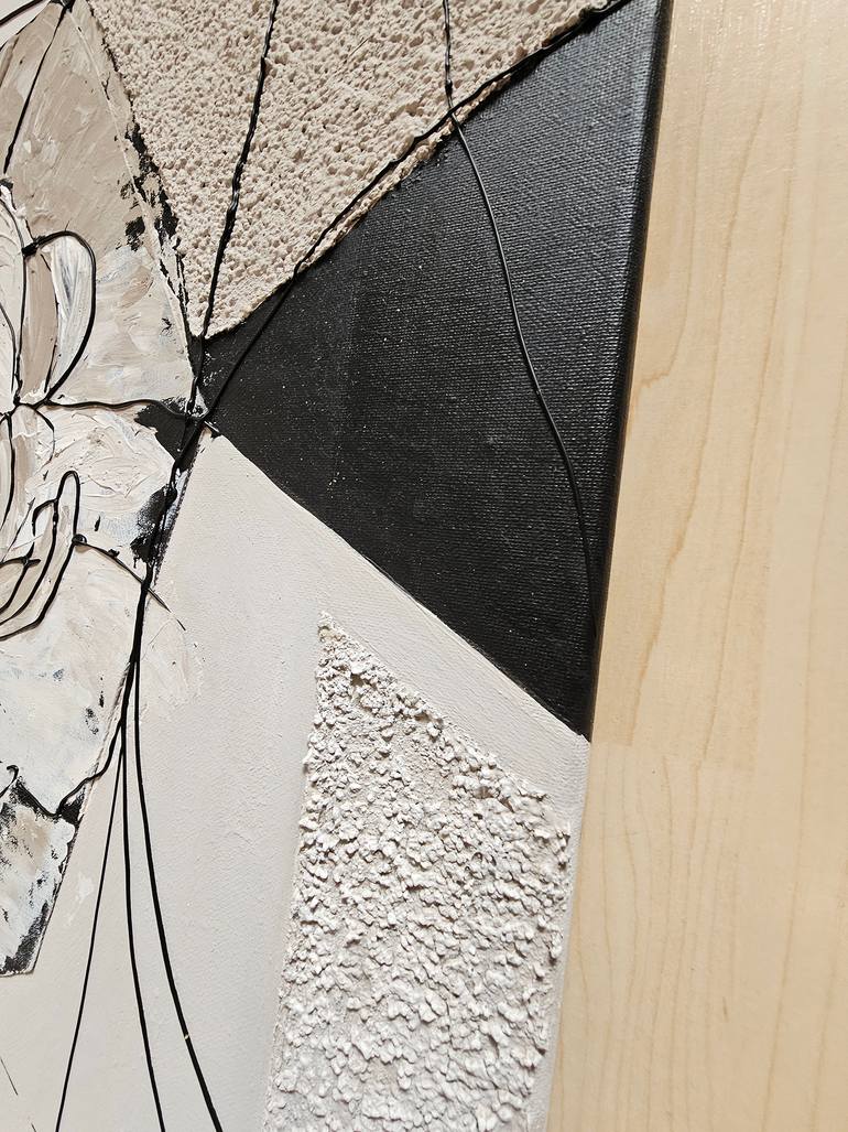 Original Black & White Abstract Painting by Svetlana Saratova