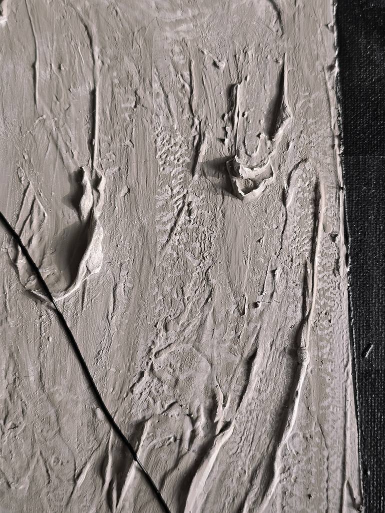 Original Black & White Abstract Painting by Svetlana Saratova