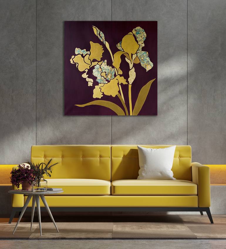 Original Art Deco Floral Painting by Svetlana Saratova