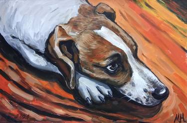 Print of Realism Dogs Paintings by Maryna Novohorodska