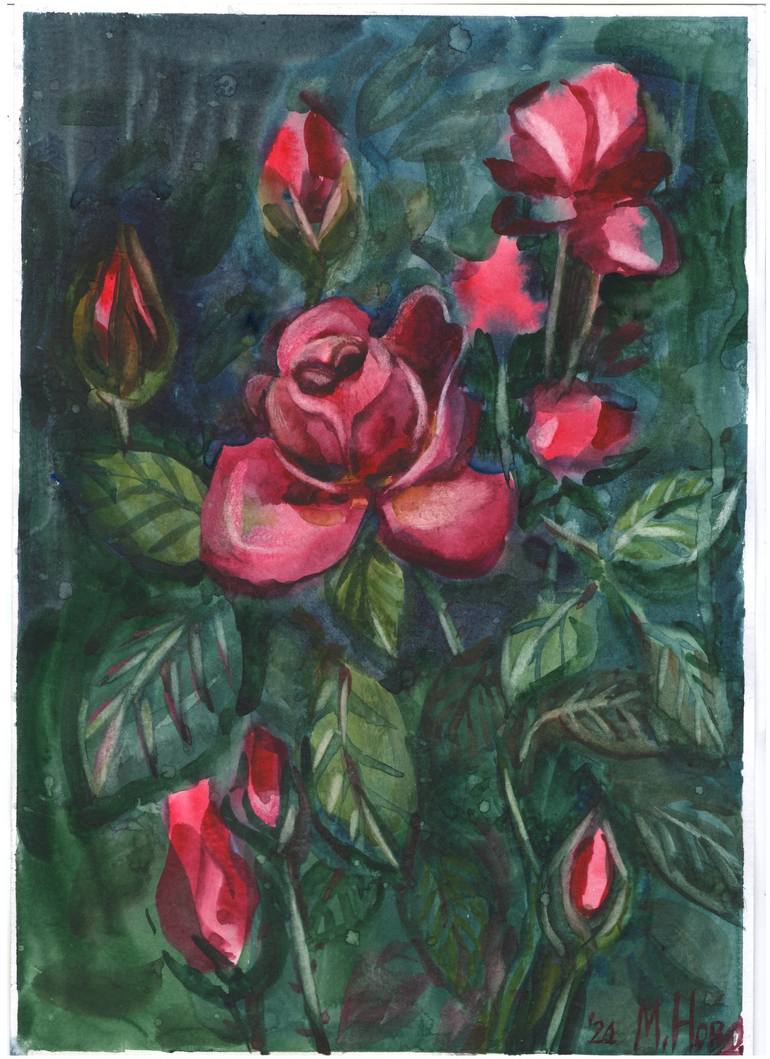 Original Garden Painting by Maryna Novohorodska