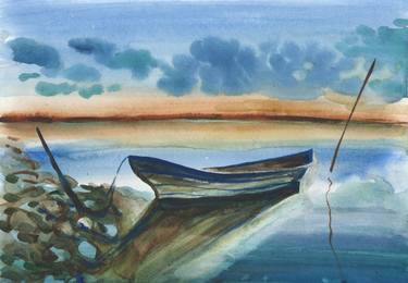 Print of Conceptual Boat Paintings by Maryna Novohorodska