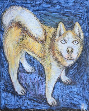 Print of Dogs Drawings by Maryna Novohorodska