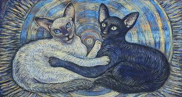 Print of Cats Drawings by Maryna Novohorodska
