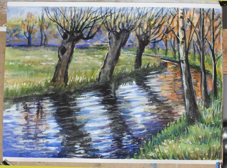 Original Expressionism Landscape Painting by Maryna Novohorodska