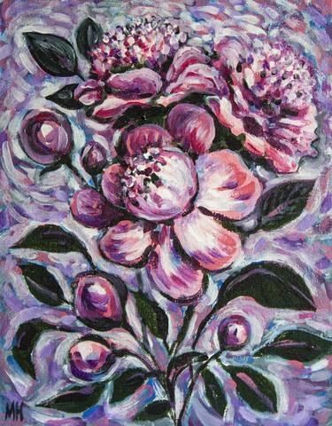 Original Expressionism Floral Paintings by Maryna Novohorodska