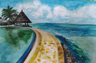 Print of Beach Paintings by Tetiana Kyrychenko