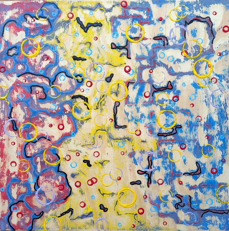Original Abstract Painting by Bart Dluhy  Abstract Art on Wood  Decision Time