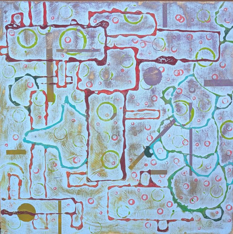 Original Abstract Painting by Bart Dluhy | Abstract Art on Wood | Choices to Make