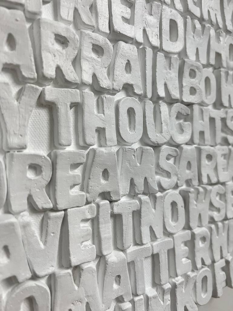 Original 3d Sculpture Typography Mixed Media by Emeline Tate