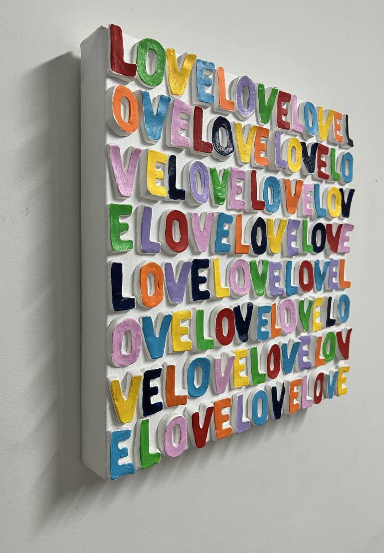 Original 3d Sculpture Typography Painting by Emeline Tate