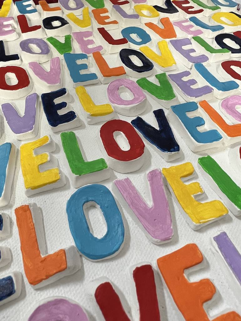 Original 3d Sculpture Typography Painting by Emeline Tate