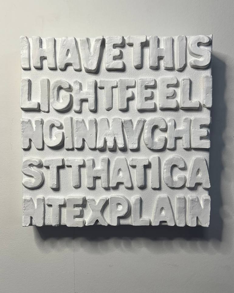Original Black & White Typography Mixed Media by Emeline Tate