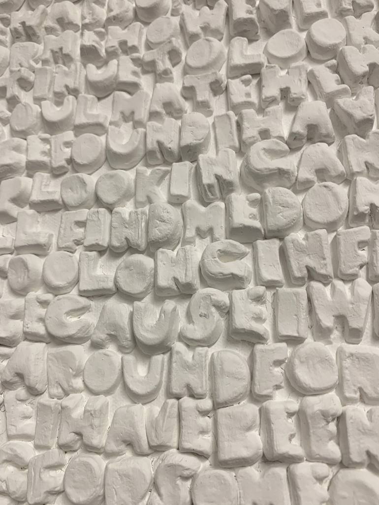 Original Abstract Typography Sculpture by Emeline Tate