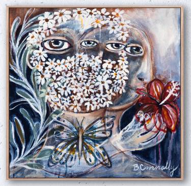 Saatchi Art Artist Brian Connolly; Paintings, “Behind the Mask there is a brave soul brimming with Flowers.” #art
