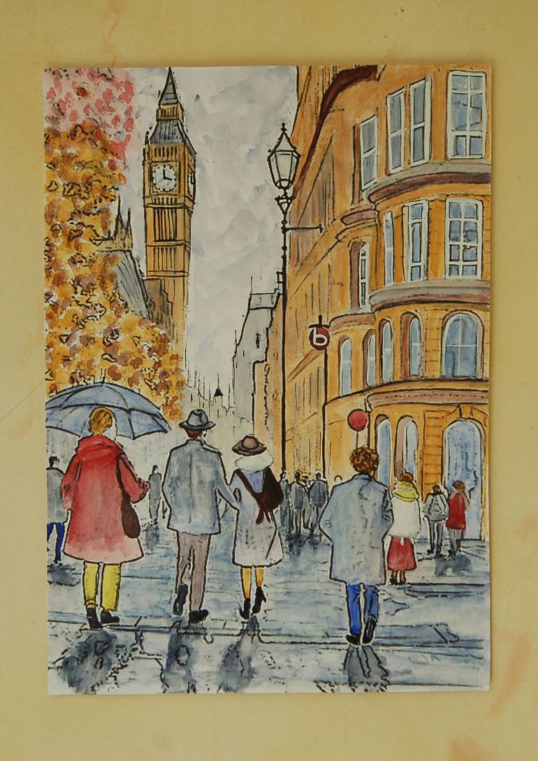 Original Documentary Architecture Painting by Kenneth Marsden