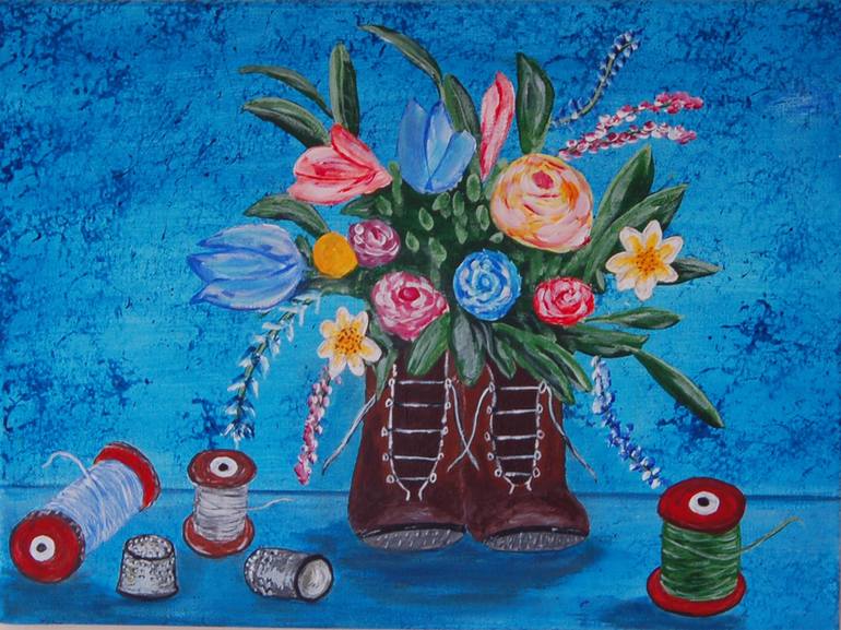 Print of Surrealism Floral Paintings by Kenneth Marsden