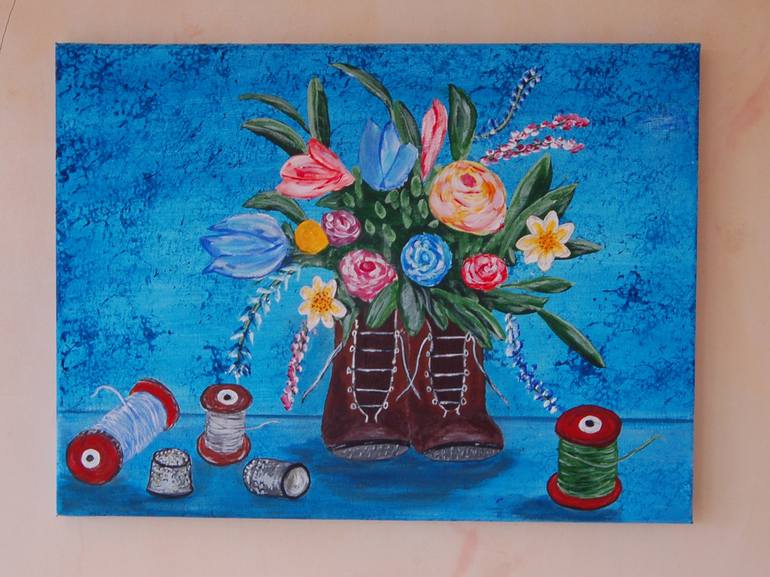 Original Surrealism Floral Painting by Kenneth Marsden